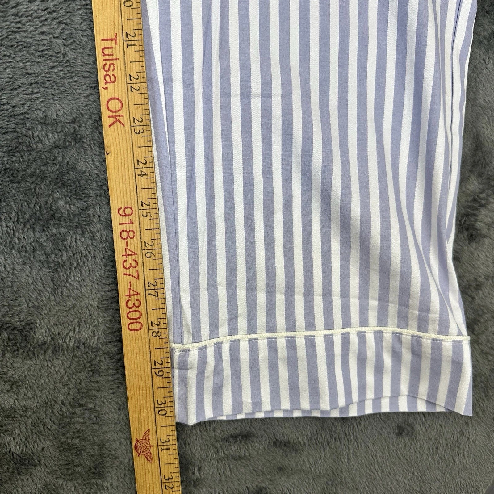 Bed Head 2pc Pajama Set Size Medium Blue Stripe Relax Fit Long Sleeve Women NWT