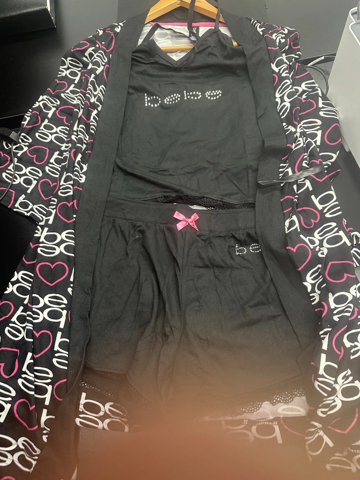 Women's BEBE Soft Black Pajama Set Size 3X