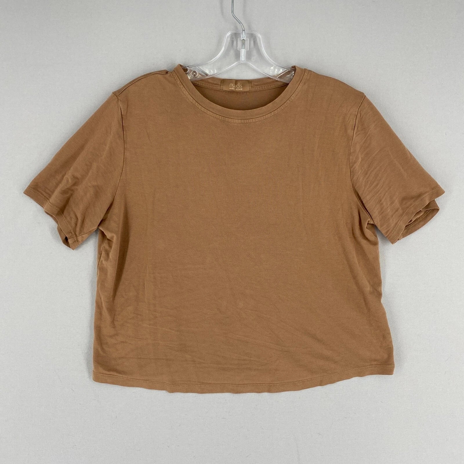 Nuuds Pajama Set Top & Pants Womens Size XS Brown Crewneck Pull On Bottoms