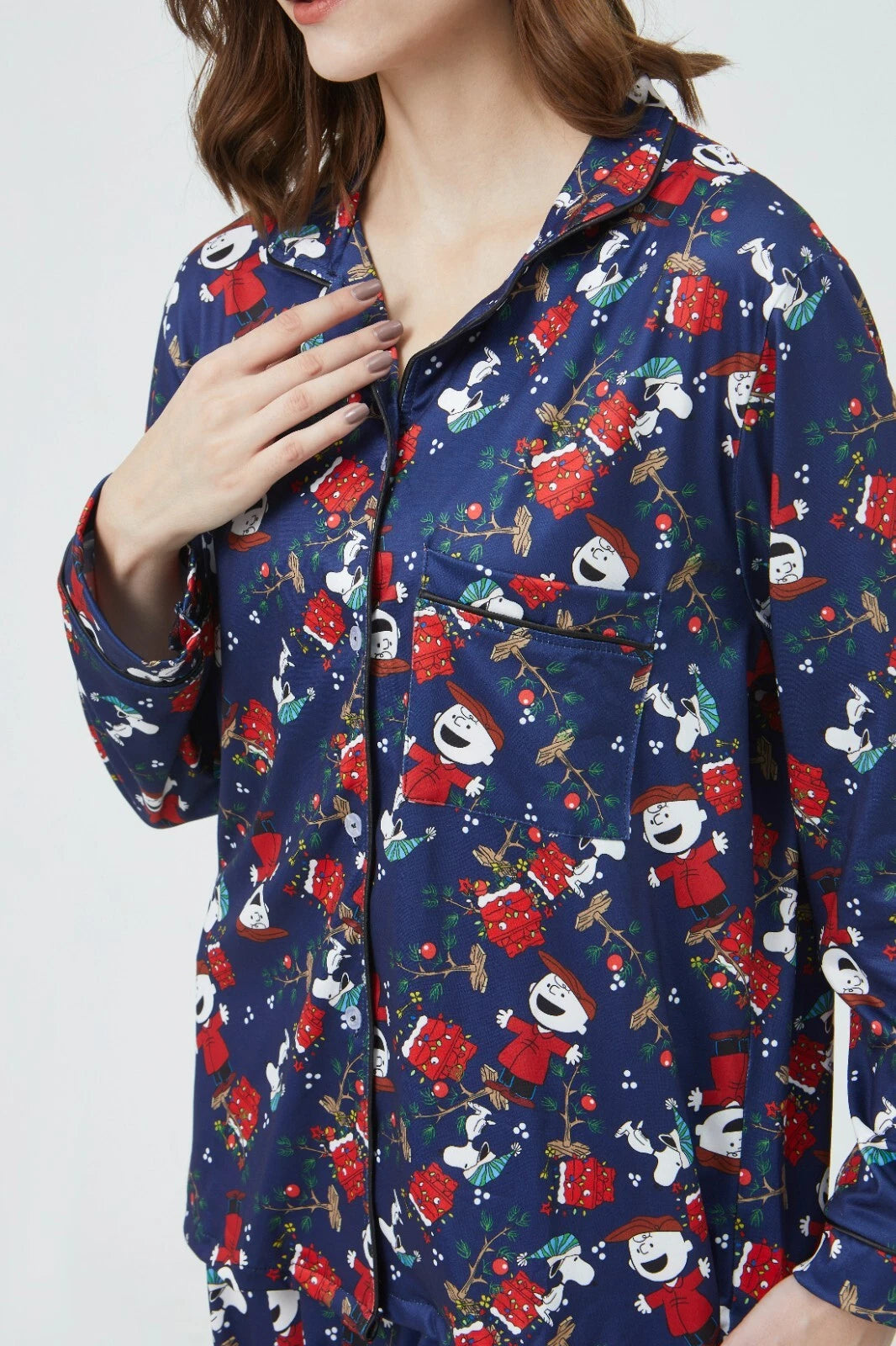 Peanuts Charlie Brown Women Pajama Sets Long Sleeve Full-Length Bottom Large