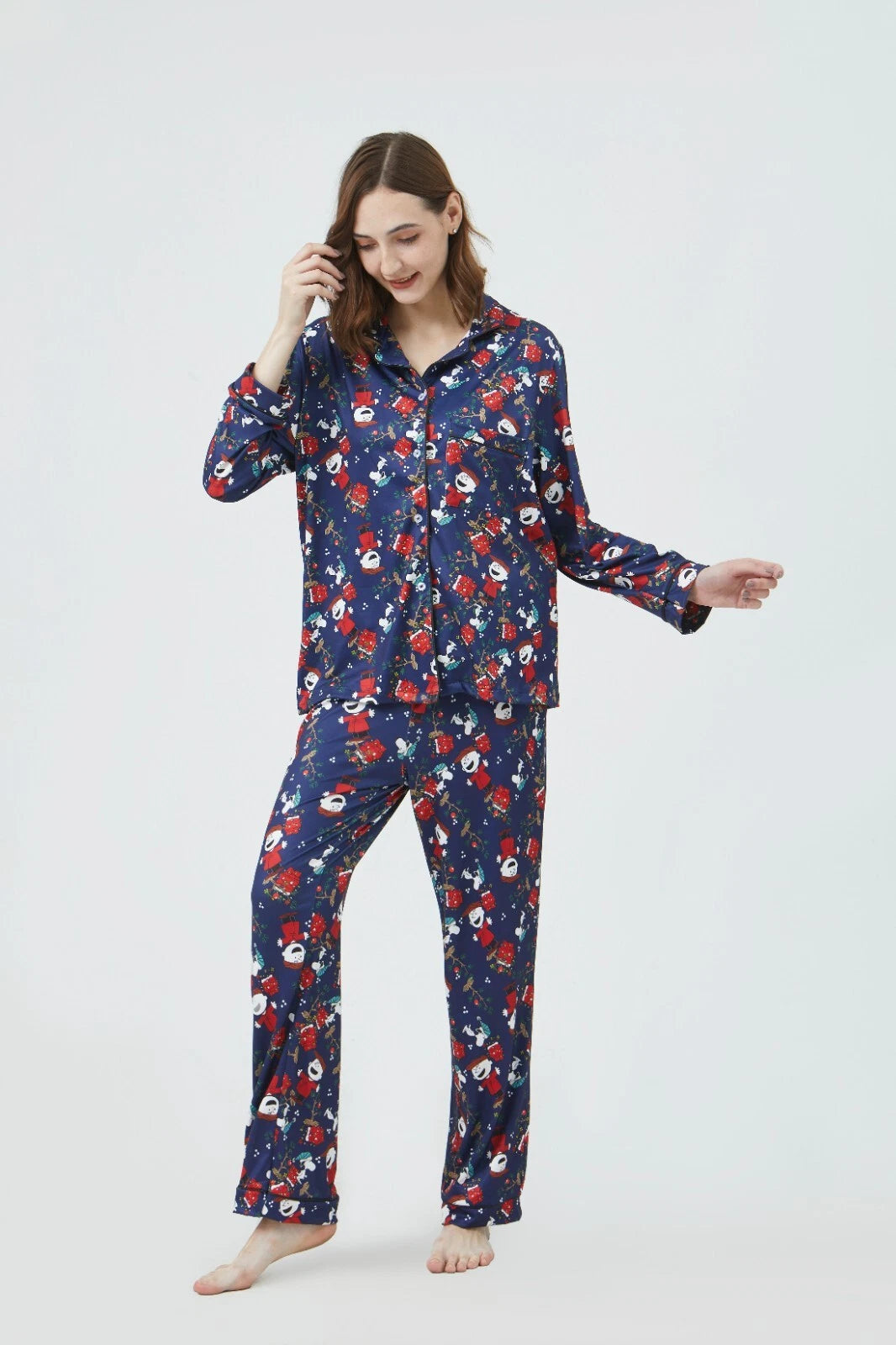 Peanuts Charlie Brown Women Pajama Sets Long Sleeve Full-Length Bottom Large