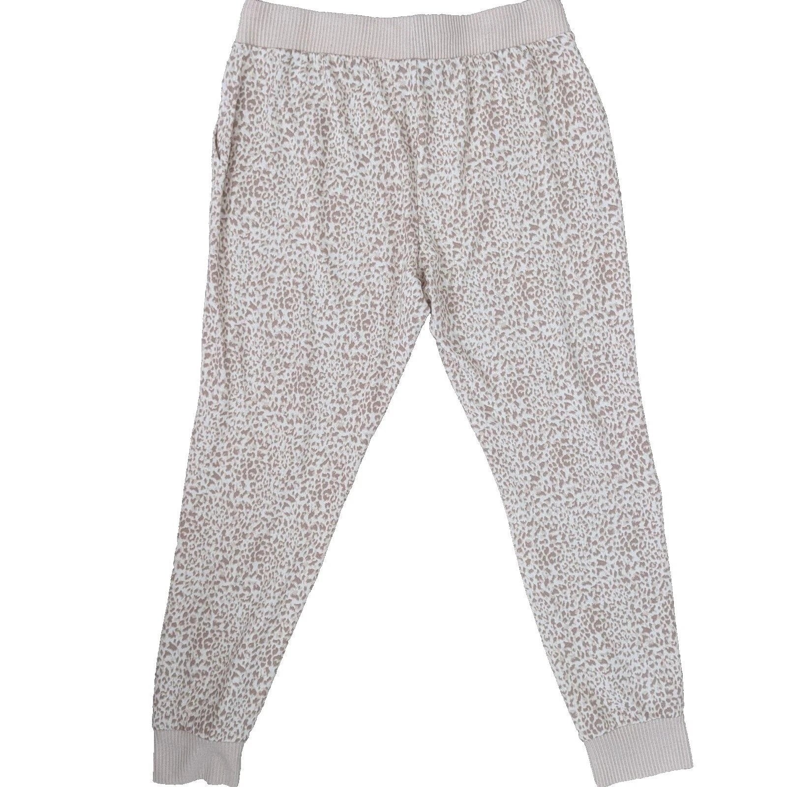 Honeydew 2-Piece Long Sleeve Jogger Pajama Set Womens Large Leopard Animal Print