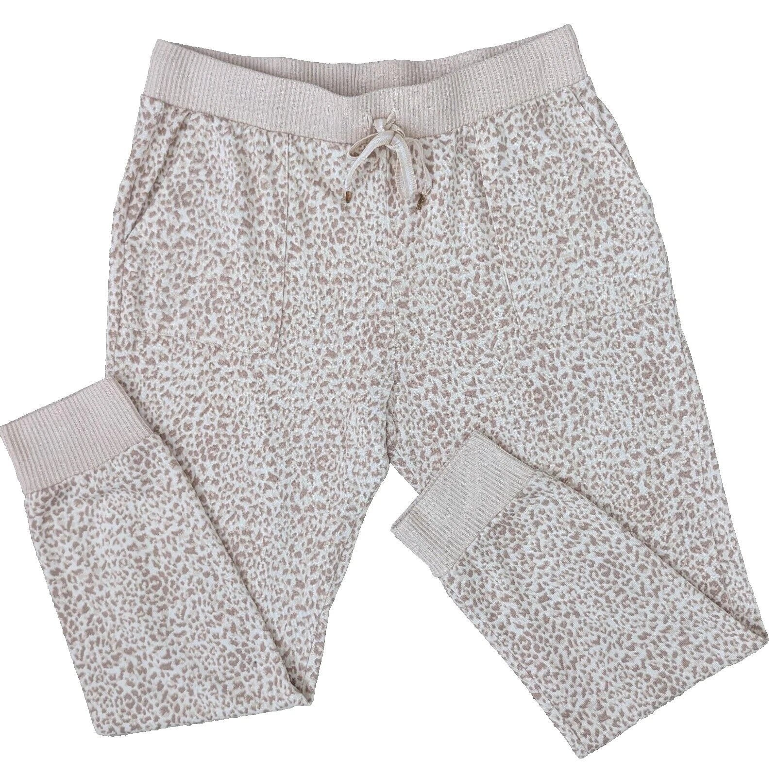 Honeydew 2-Piece Long Sleeve Jogger Pajama Set Womens Large Leopard Animal Print