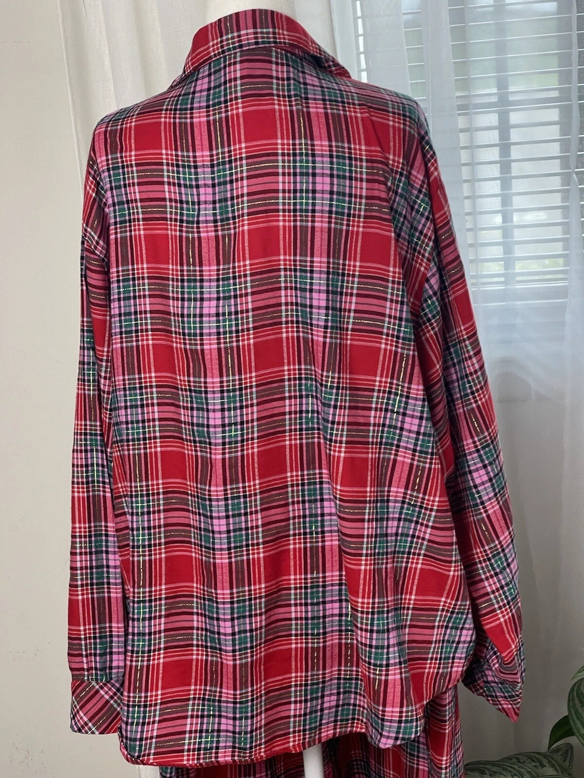 Victoria Secret- XXL Plaid 2 Piece Pajama Set (Red/Pink) Cozy Lounge Sleep