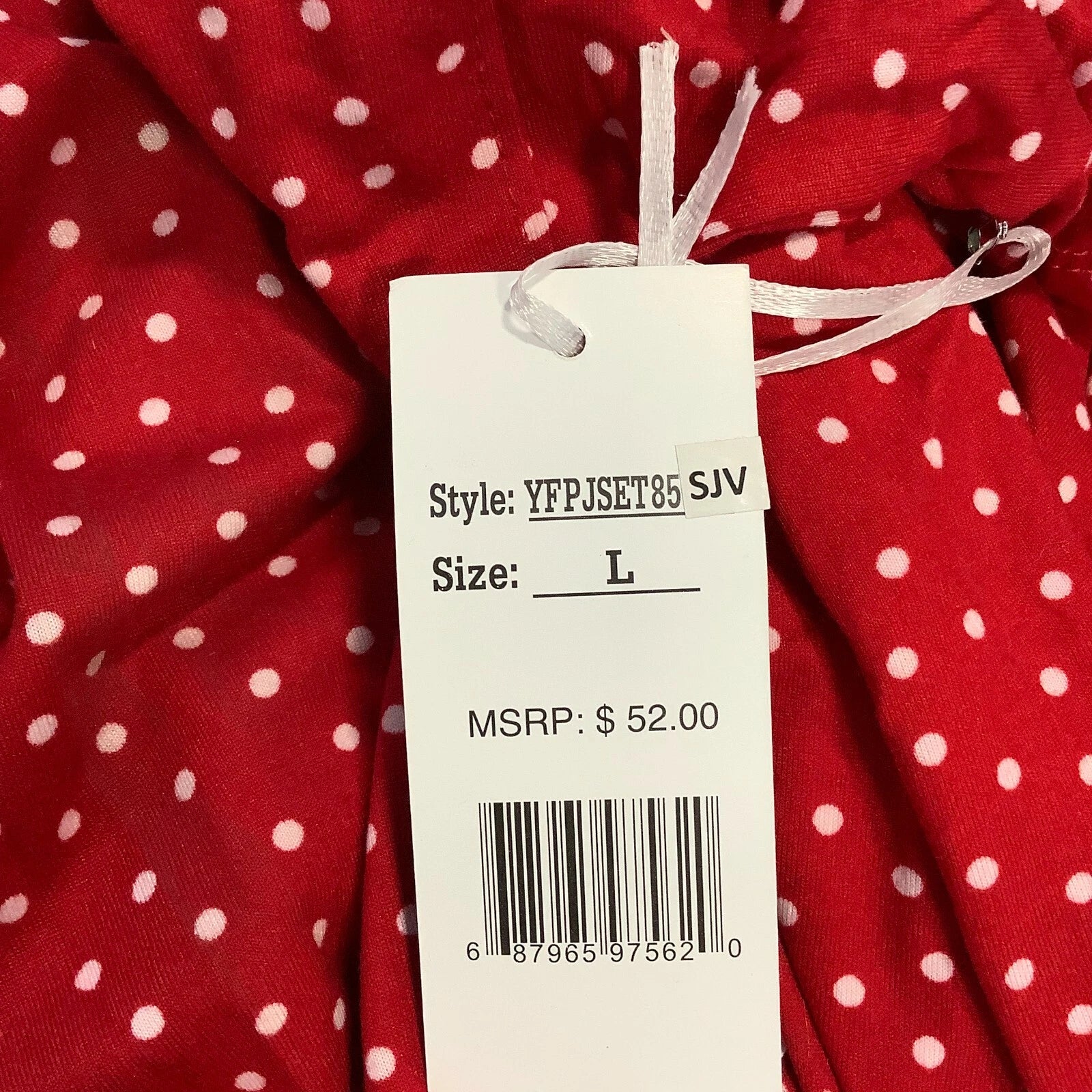 Joan Vass Womens Polka Dot Short Sleeves Collar 2 Piece Red Sleepwear Lounge Set