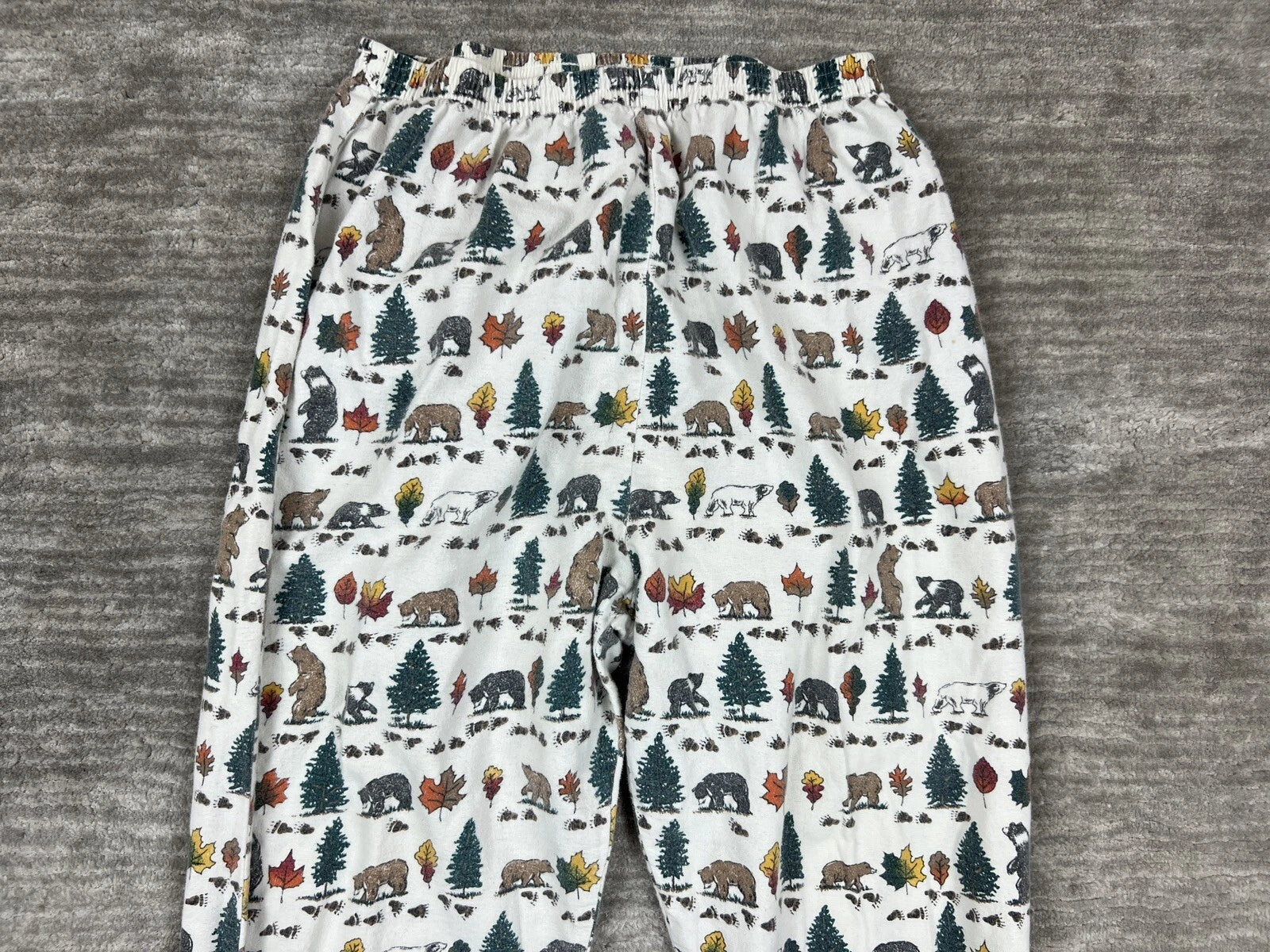Personal Identity Intimates Pajama Suit Large White Bear Forest Print Two Piece