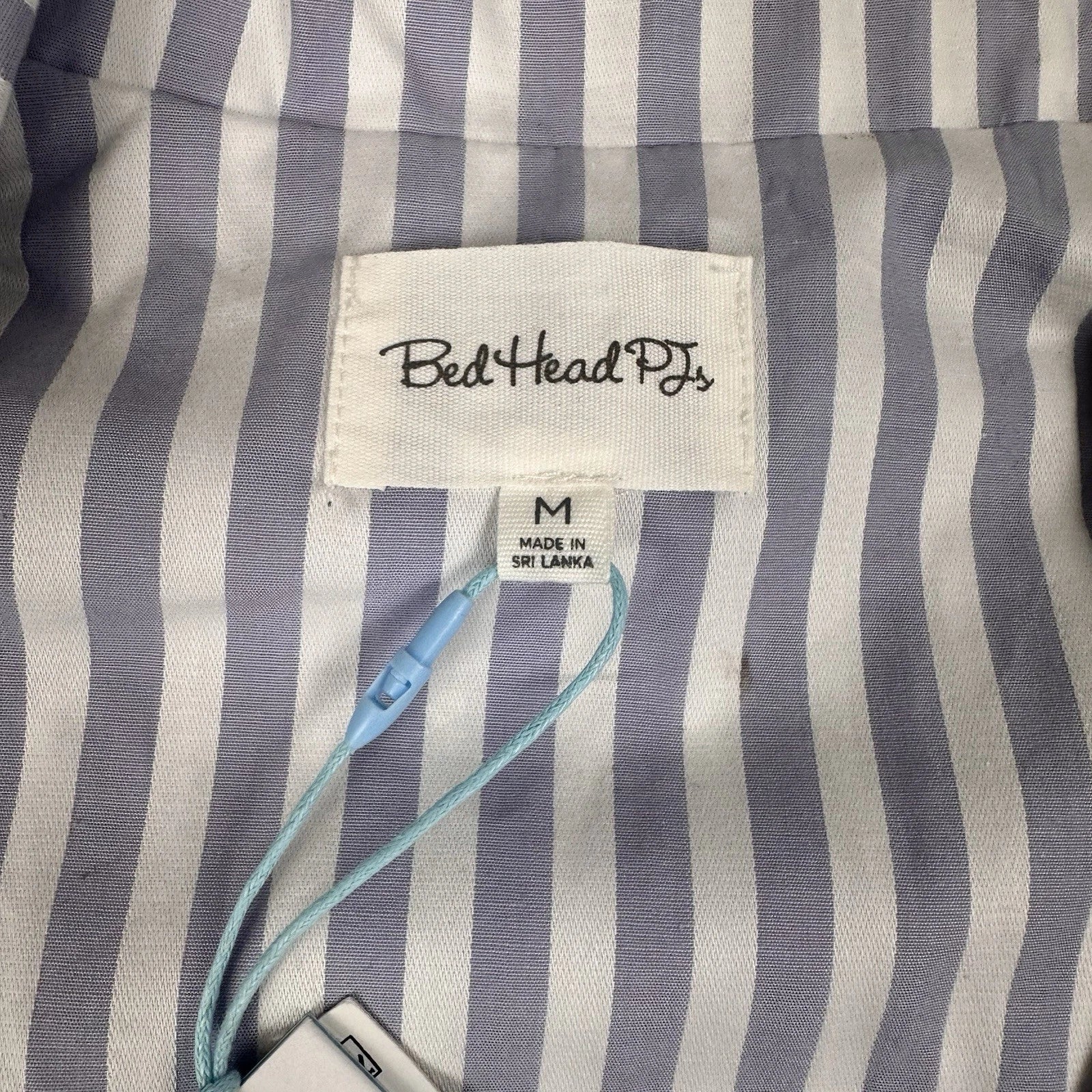 Bed Head 2pc Pajama Set Size Medium Blue Stripe Relax Fit Long Sleeve Women NWT