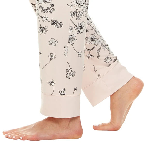 Flora Nikrooz Women's Satin Trim Notch Collar PJ Set