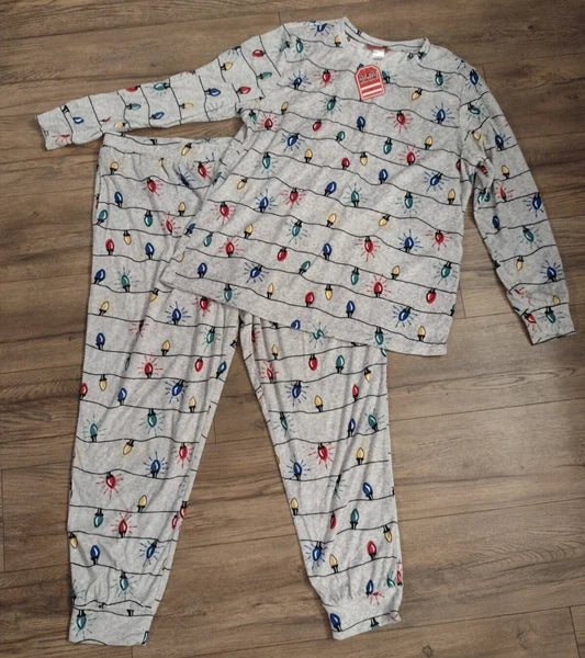 New Christmas Pajamas Velour XXL* Holiday Famjams PJs With Tags Top Pants