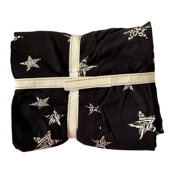 M&S COLLECTION BLACK PURE COTTON STAR PRINT PYJAMA SET