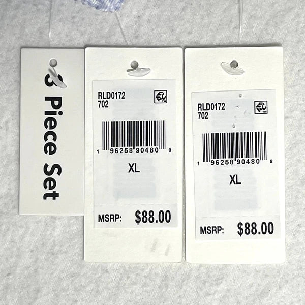 NWT Splendid Womens XL 3-Piece Robe, Tank Top & Shorts Sleep Set Petal Dot Geo