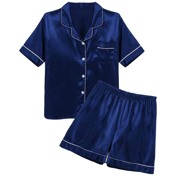 Mens Satin Nightwear Two Piece Pyjamas Pajamas Set Loungewear L-3XL-