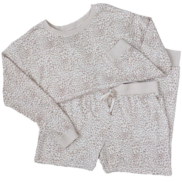 Honeydew 2-Piece Long Sleeve Jogger Pajama Set Womens Large Leopard Animal Print