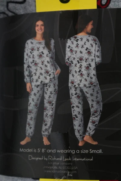 Disney Character Womens Fleece Soft Cozy Jogger 2-Piece Lounge Gray S M L Mickey