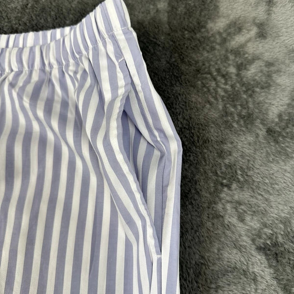 Bed Head 2pc Pajama Set Size Medium Blue Stripe Relax Fit Long Sleeve Women NWT