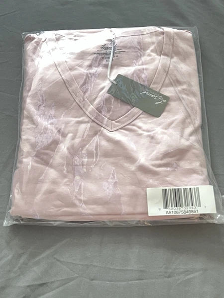 Lusome Everyday V-neck Top and Joggers Pajama Set Pink  - Medium