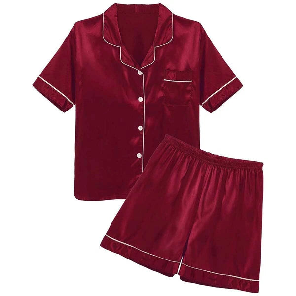 Mens Satin Nightwear Two Piece Pyjamas Pajamas Set Loungewear L-3XL-