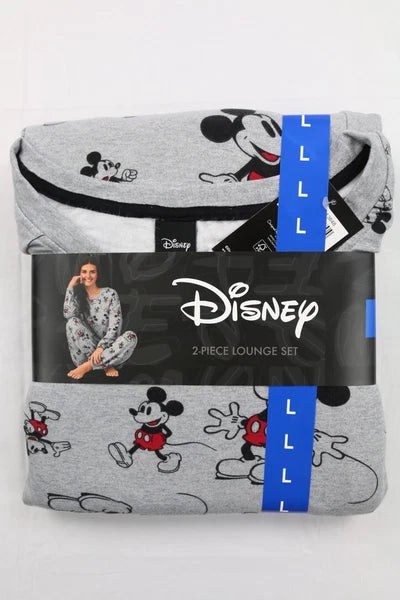 Disney Character Womens Fleece Soft Cozy Jogger 2-Piece Lounge Gray S M L Mickey
