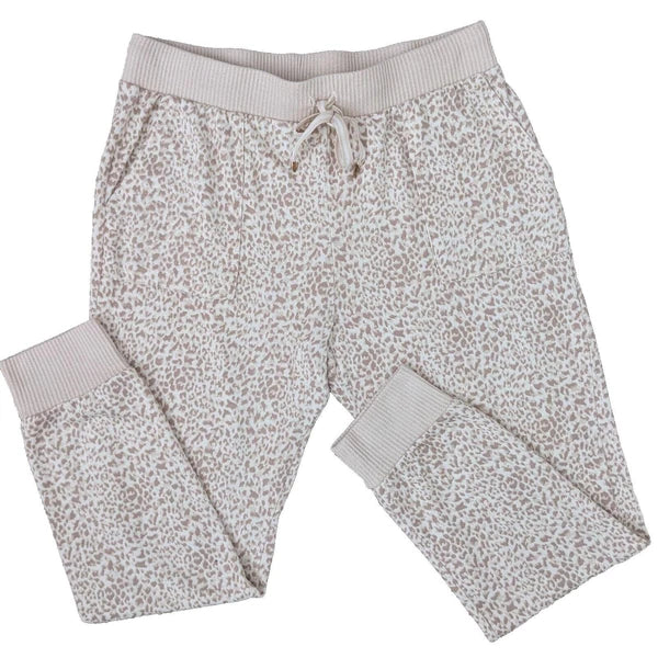 Honeydew 2-Piece Long Sleeve Jogger Pajama Set Womens Large Leopard Animal Print