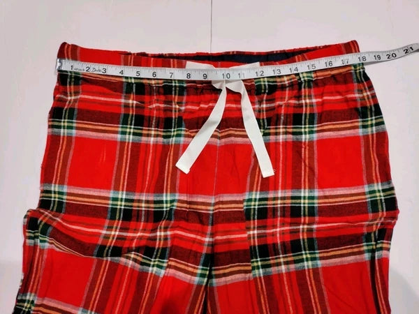 Lands End Women’s Large 2-piece Red Cotton Flannel Pajama Set NWT