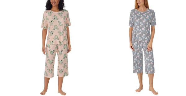 Disney Womens 2 Piece Capri Pajama Set