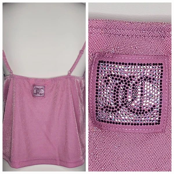 Juicy Couture Pajama Set Moonlite Mauve Pink Gold Dust Fairy Princess Large NWT