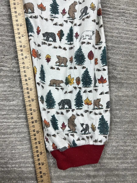 Personal Identity Intimates Pajama Suit Large White Bear Forest Print Two Piece