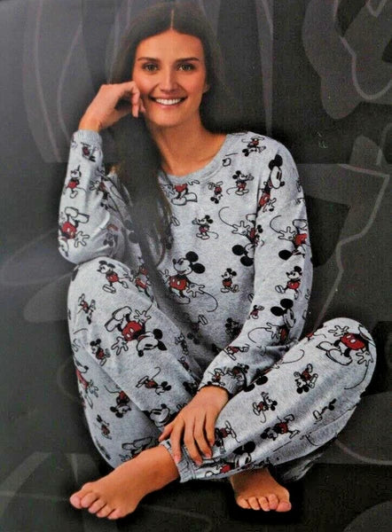 Disney Character Womens Fleece Soft Cozy Jogger 2-Piece Lounge Gray S M L Mickey