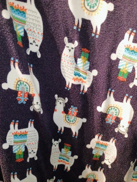Cuddl Duds Pajama Set Women's Size Med. Long Sleeve Llama - Shirt & Bottoms