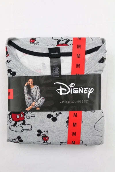 Disney Character Womens Fleece Soft Cozy Jogger 2-Piece Lounge Gray S M L Mickey