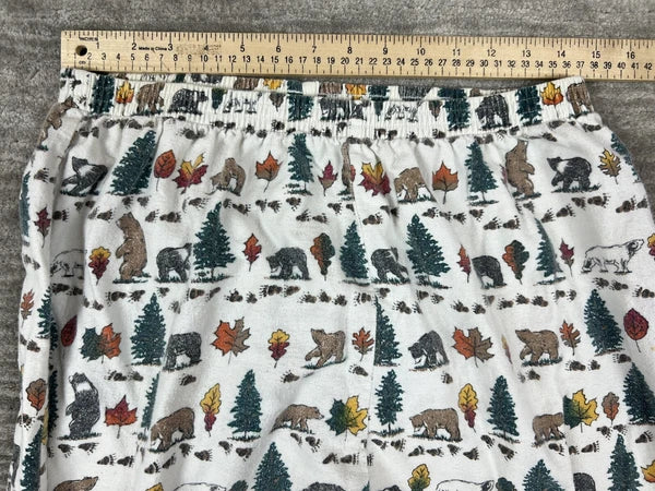 Personal Identity Intimates Pajama Suit Large White Bear Forest Print Two Piece