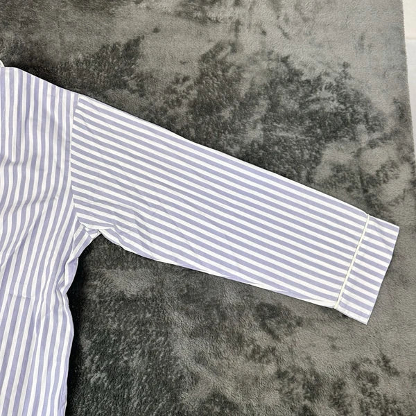 Bed Head 2pc Pajama Set Size Medium Blue Stripe Relax Fit Long Sleeve Women NWT