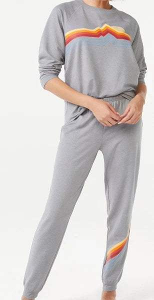 Joyspun sunrise sunset pajamas lounge set NWT womens XL 16 18 gray