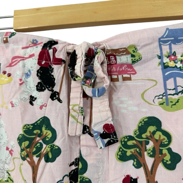 Nick & Nora Medium Pajama Set Poodles In Paris Cotton Top Pants Womens READ