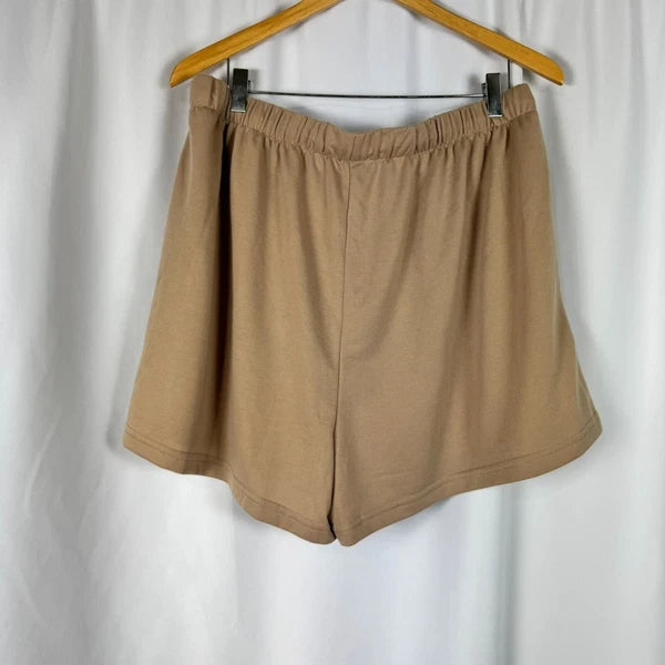 NYDJ Tan Terry Lounge Set Tank Top Shorts 2 Piece Comfort Loungewear L/XL