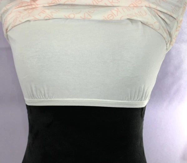 Calvin Klein Women’s Logo Lounge Pajama Set Top & Shorts White Peach M