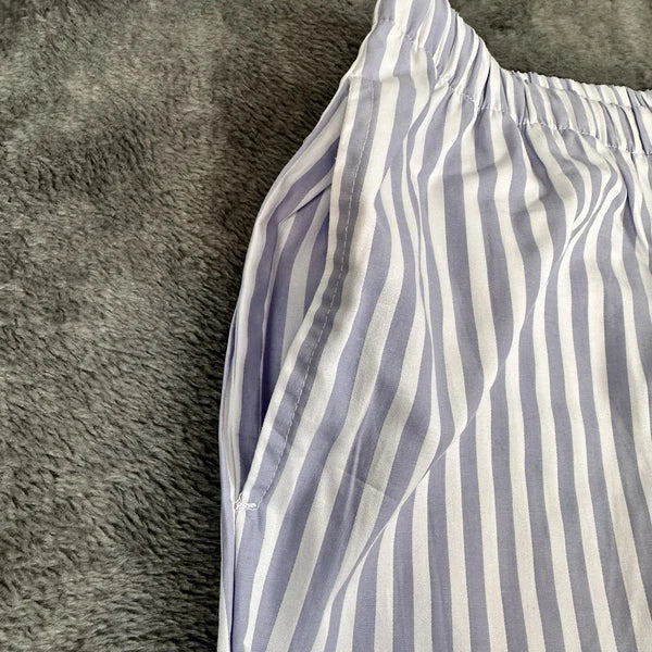 Bed Head 2pc Pajama Set Size Medium Blue Stripe Relax Fit Long Sleeve Women NWT