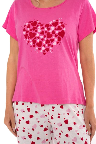 Suzy & Me Ladies 100% Cotton Jersey Crop Leg Pyjama