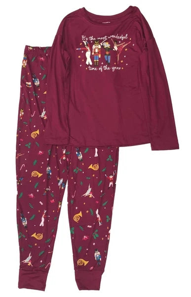 Joyspun Women's Size Small (4-6) Purple Nutcracker Pajamas Joggers Set Christmas