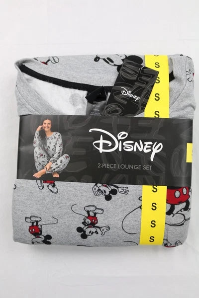 Disney Character Womens Fleece Soft Cozy Jogger 2-Piece Lounge Gray S M L Mickey