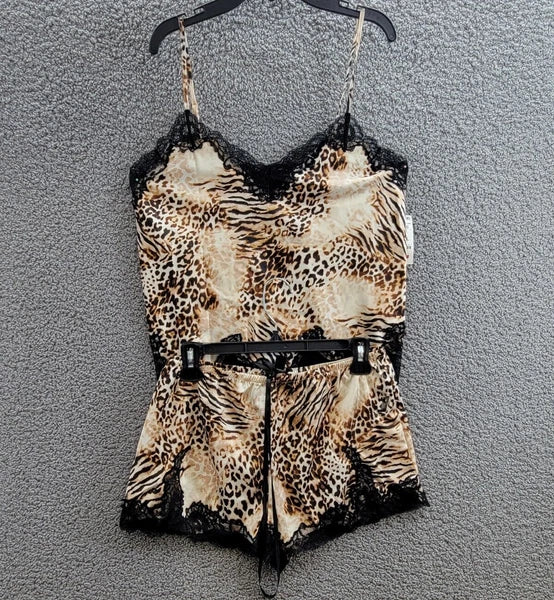 INC International Concepts Printed Shortie Pajama Set Women's S Mixed Animal