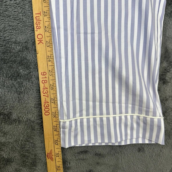 Bed Head 2pc Pajama Set Size Medium Blue Stripe Relax Fit Long Sleeve Women NWT