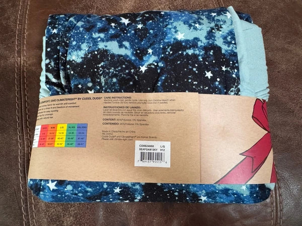 Cuddl Duds Crew Neck & Legging Set Sz L Climate Right Jersey Base Layer New