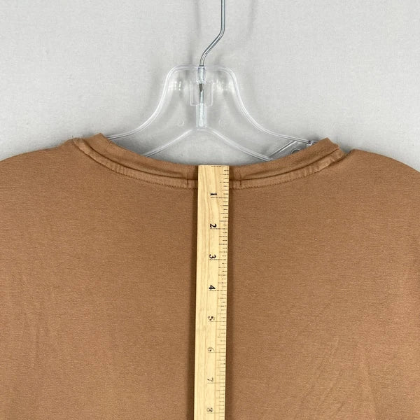 Nuuds Pajama Set Top & Pants Womens Size XS Brown Crewneck Pull On Bottoms