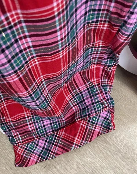 Victoria Secret- XXL Plaid 2 Piece Pajama Set (Red/Pink) Cozy Lounge Sleep