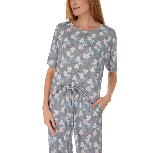 Disney Womens 2 Piece Capri Pajama Set