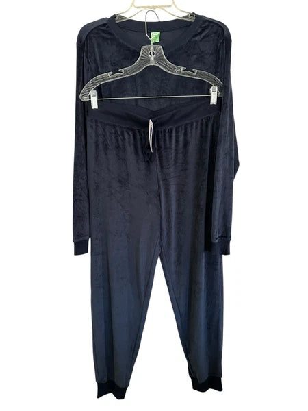 Honeydew New Women's  Super Soft Fleece Lounge Set Jogger Pants Navy Size Medium