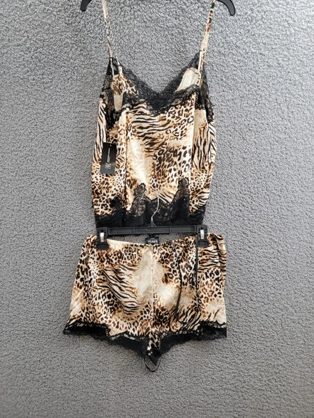 INC International Concepts Printed Shortie Pajama Set Women's S Mixed Animal