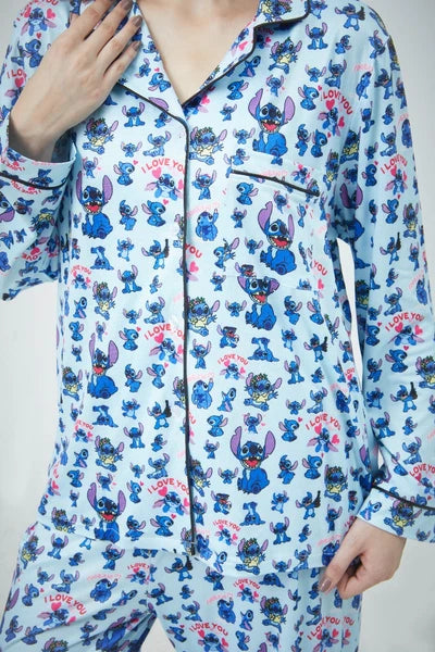 Lilo and Stitch Women Pajama Sets Long Sleeve Full-Length Bottom Size Large