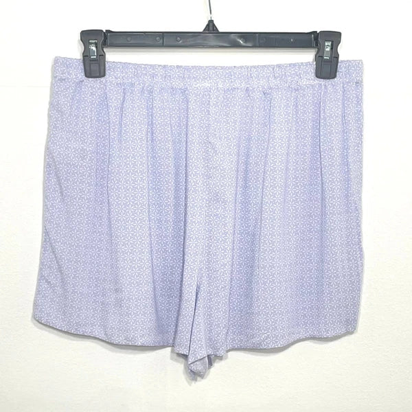 NWT Splendid Womens XL 3-Piece Robe, Tank Top & Shorts Sleep Set Petal Dot Geo